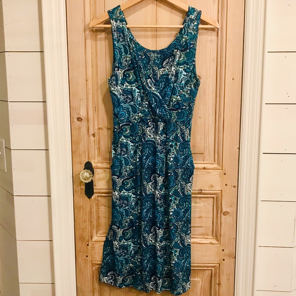 Garnet Hill Jersey Knit Paisley Dress